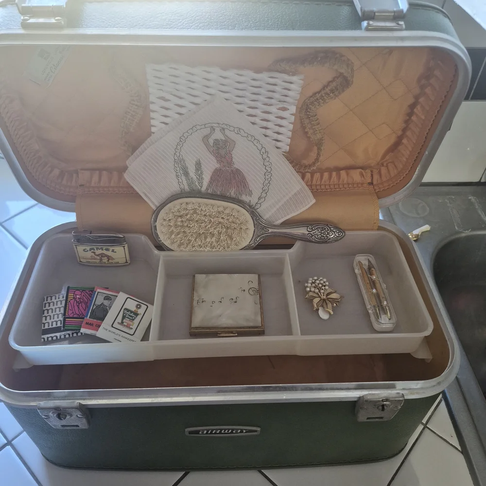 Vintage Green Airway Train Case